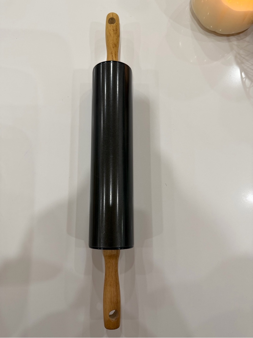 Black Nonstick Rolling Pin with Wooden Handles - Home Dining